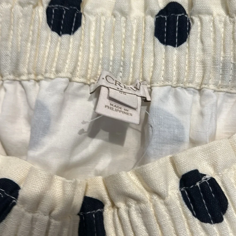J. CREW polkadot linen blend skirt